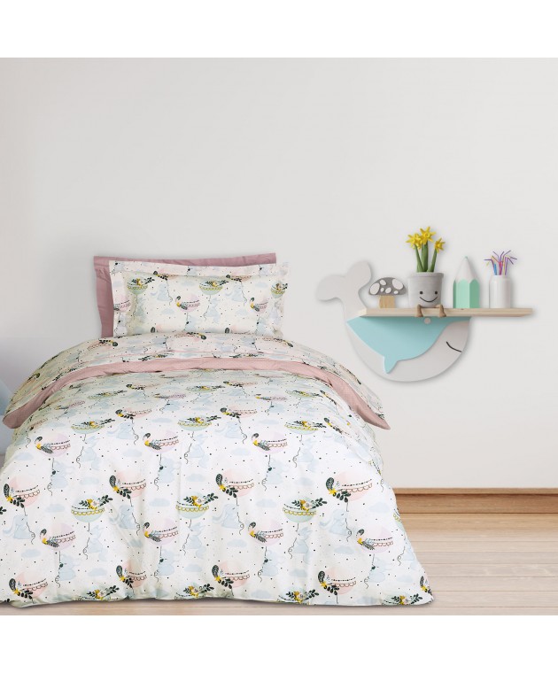 DAS KIDS ΣΕΤ ΠΑΠΛΩΜΑΤΟΘΗΚΗ ΜΟΝΗ 4915 LIGHT BLUE, MINT, PINK, 160Χ240 Παιδικές Παπλωματοθήκες