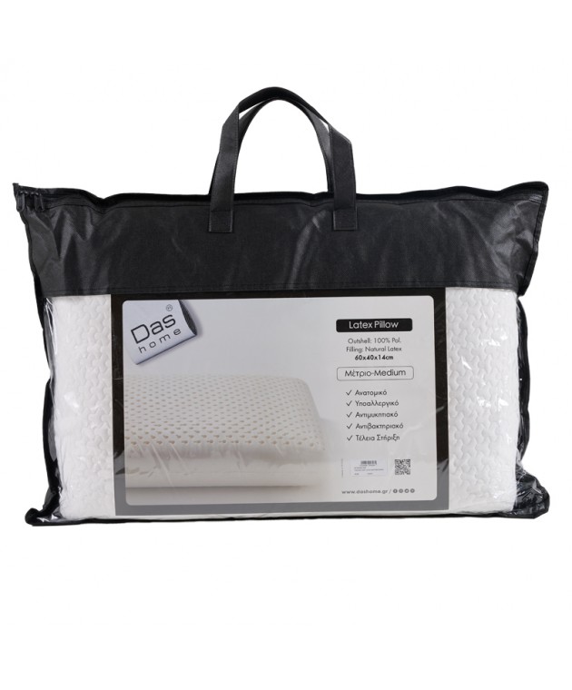 DAS HOME ΜΑΞΙΛΑΡΙ LATEX ANATOMIC 60X40 1038 WHITE Μαξιλάρια  Ανατομικά