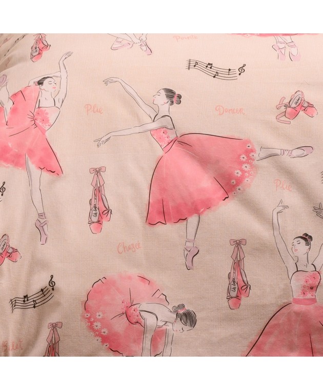 ΠΑΠΛΩΜΑΤΟΘΗΚΗ ΦΑΝΕΛΕΝΙΑ ΜΟΝΗ BALLET ECRU (165X245) WINTER LINE KIDS Παιδικές Παπλωματοθήκες