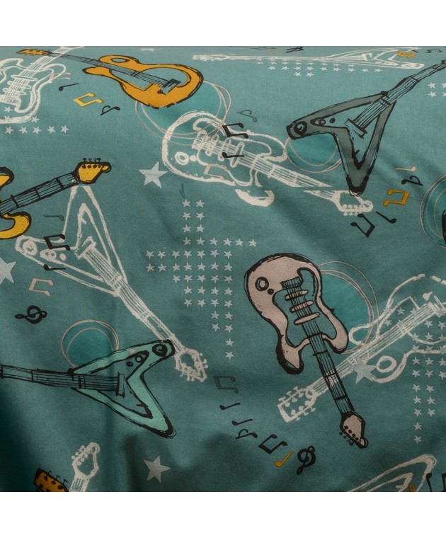 ΠΑΠΛΩΜΑΤΟΘΗΚΗ ΦΑΝΕΛΕΝΙΑ ΜΟΝΗ MUSIC PETROL (165X245) WINTER LINE KIDS Παιδικές Παπλωματοθήκες