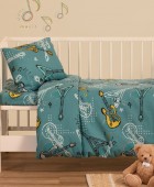 ΣΕΤ ΣΕΝΤΟΝΙΑ ΦΑΝΕΛΕΝΙΑ ΚΟΥΝΙΑΣ MUSIC PETROL (120X170) WINTER LINE ΒΑΒΥ Βρεφικά Σεντόνια Φανελένια