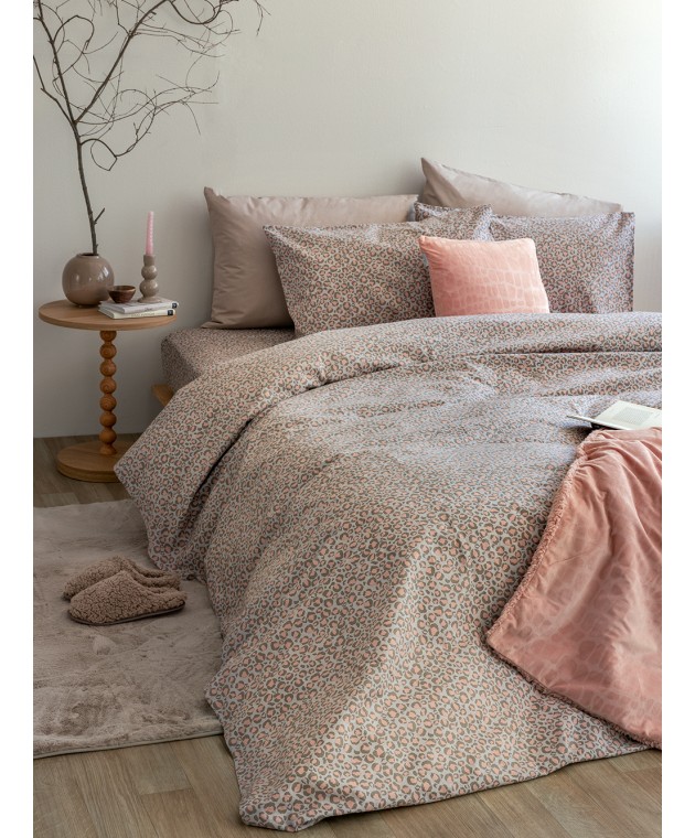 Σετ Παπλωματοθήκη Μονή Flannel Beauty 170x250 FB0227 Παπλωματοθήκες  Μονές Φανελένιες