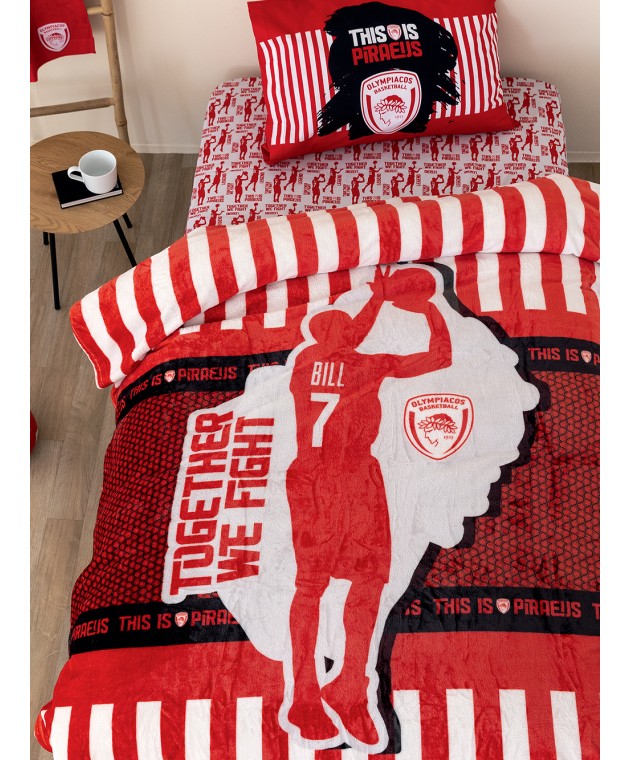Κουβέρτα Fleece Μονή DG 160x220 OLYMPIACOS Κουβέρτες Fleece Μονές