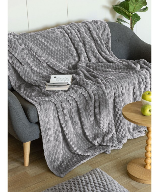 Κουβέρτα Fleece 160x220 ASTER COAL Κουβέρτες Fleece Μονές