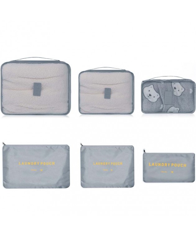 Τσάντες οργάνωσης βαλίτσας AMBER 6 τεμάχια Γκρι AM2002 Τσάντες Οργάνωσης