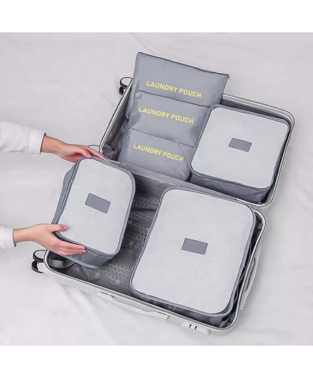 Τσάντες οργάνωσης βαλίτσας AMBER 6 τεμάχια Γκρι AM2002 Τσάντες Οργάνωσης