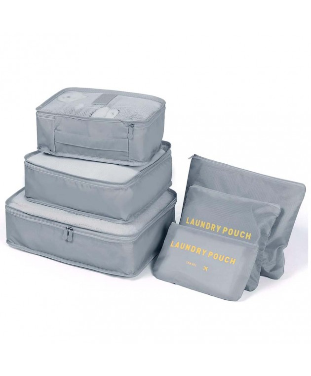 Τσάντες οργάνωσης βαλίτσας AMBER 6 τεμάχια Γκρι AM2002 Τσάντες Οργάνωσης