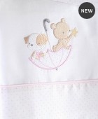 Σετ σεντόνια κούνιας (100Χ160) UMBRELLA FLIGHT ΡΟΖ, RYTHMOS HOME Βρεφικά Σεντόνια