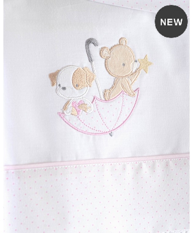 Σετ σεντόνια κούνιας (100Χ160) UMBRELLA FLIGHT ΡΟΖ, RYTHMOS HOME Βρεφικά Σεντόνια