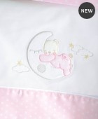 Σετ σεντόνια κούνιας (100Χ160) MOON SWING ΡΟΖ, RYTHMOS HOME Βρεφικά Σεντόνια