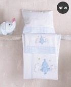 Σετ σεντόνια κούνιας φανελένια (100Χ160) ELEPHANT FRIENDS ΣΙΕΛ, RYTHMOS HOME Βρεφικά Σεντόνια Φανελένια