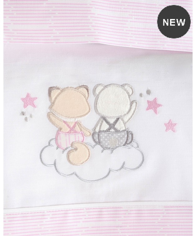 Σετ σεντόνια κούνιας φανελένια (100Χ160) BYE BYE ΡΟΖ, RYTHMOS HOME Βρεφικά Σεντόνια Φανελένια