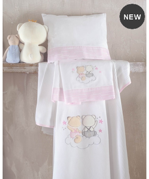 Σετ σεντόνια κούνιας φανελένια (100Χ160) BYE BYE ΡΟΖ, RYTHMOS HOME Βρεφικά Σεντόνια Φανελένια