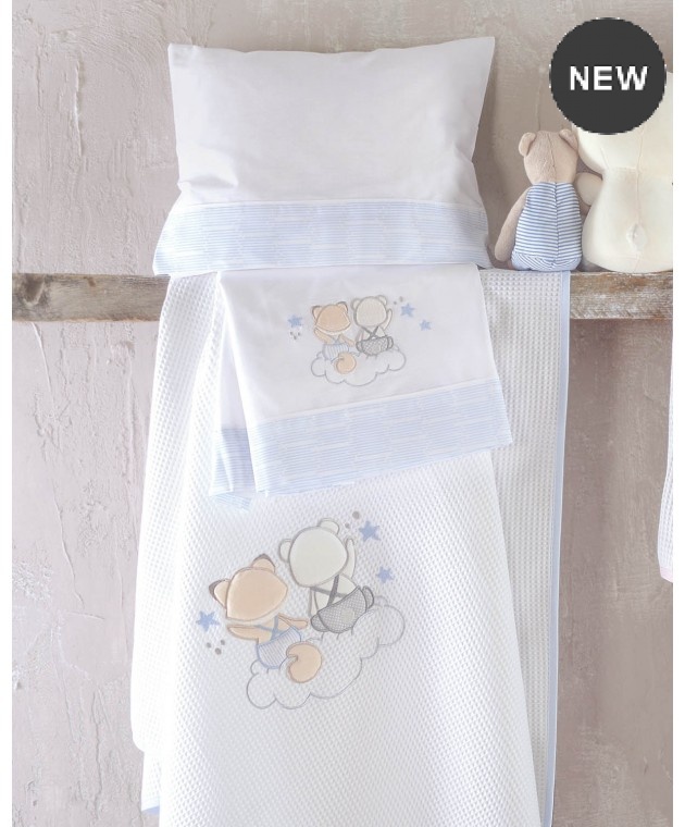 Σετ σεντόνια κούνιας φανελένια (100Χ160) BYE BYE ΣΙΕΛ, RYTHMOS HOME Βρεφικά Σεντόνια Φανελένια