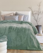 Κουβέρτα Βελουτέ 160x220 DREAM VELOUR/3 OLIVE Κουβέρτες Βελουτέ Μονές