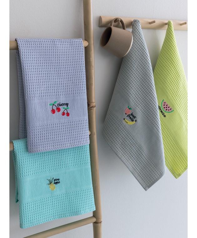 Σετ 4 Πετσέτες Κουζίνας Kitchen Towels 50x70 NORA101 EMBROIDERY 1 Πετσέτες Kουζίνας