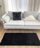 Χαλί 133x190 Γουνάκι Felicity Black Γούνινα Χαλιά