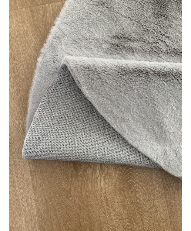 Χαλί Ροτόντα Φ160 Γουνάκι Felicity Silver Grey Γούνινα Χαλιά