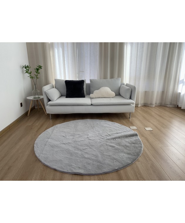Χαλί Ροτόντα Φ160 Γουνάκι Felicity Silver Grey Γούνινα Χαλιά
