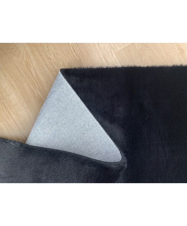 Χαλιά Σετ Κρεβατοκάμαρας 3 Τεμ Γουνάκι Felicity Black Χαλιά Κρεβατοκάμαρας