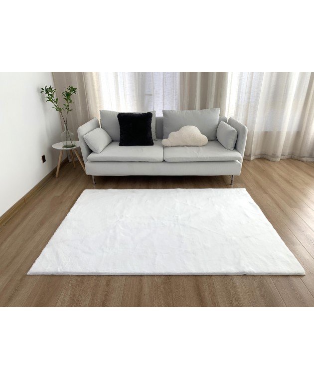 Χαλιά Σετ Κρεβατοκάμαρας 3 Τεμ Γουνάκι Felicity White Χαλιά Κρεβατοκάμαρας