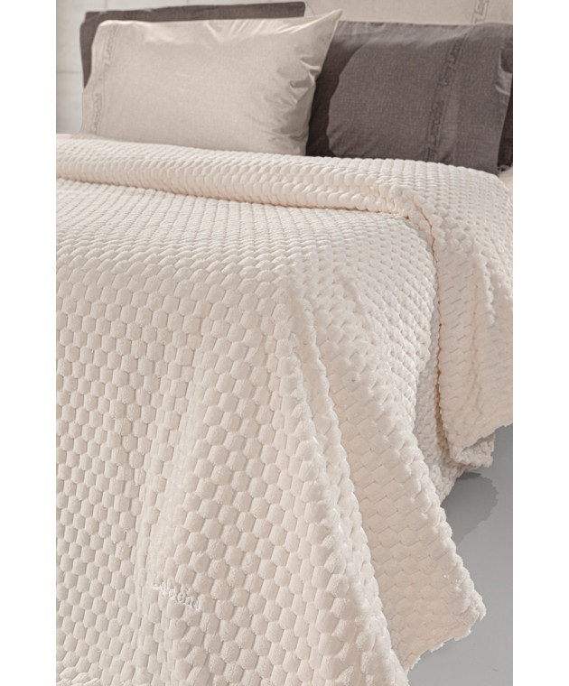 Σετ 2τμχ Κουβέρτα Smoothie Ivory 220x240 Κουβέρτες Fleece Υπέρδιπλες