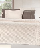 Σετ 2τμχ Κουβέρτα Smoothie Ivory 220x240 Κουβέρτες Fleece Υπέρδιπλες