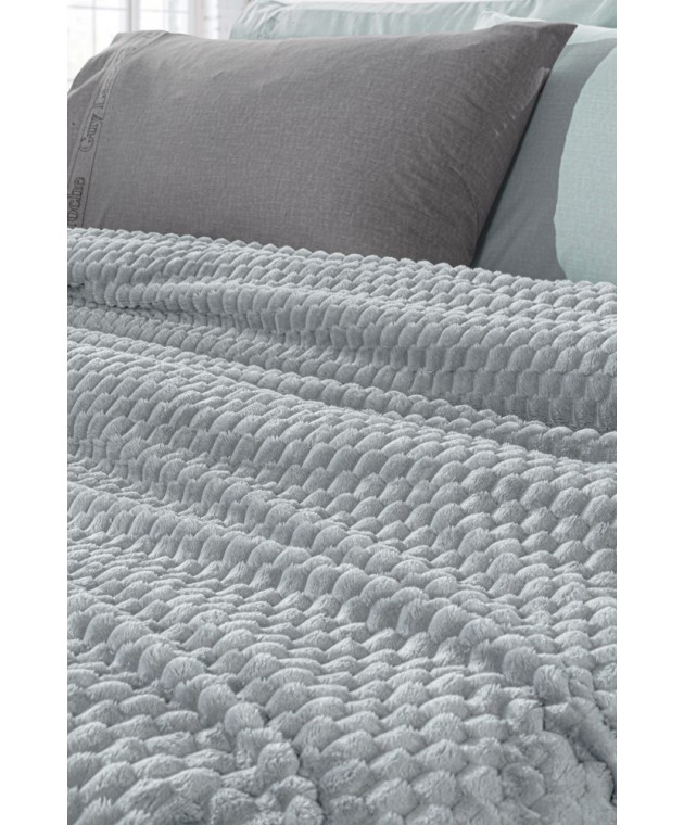 Σετ 2τμχ Κουβέρτα Smoothie Silver 160x220 Κουβέρτες Fleece Μονές