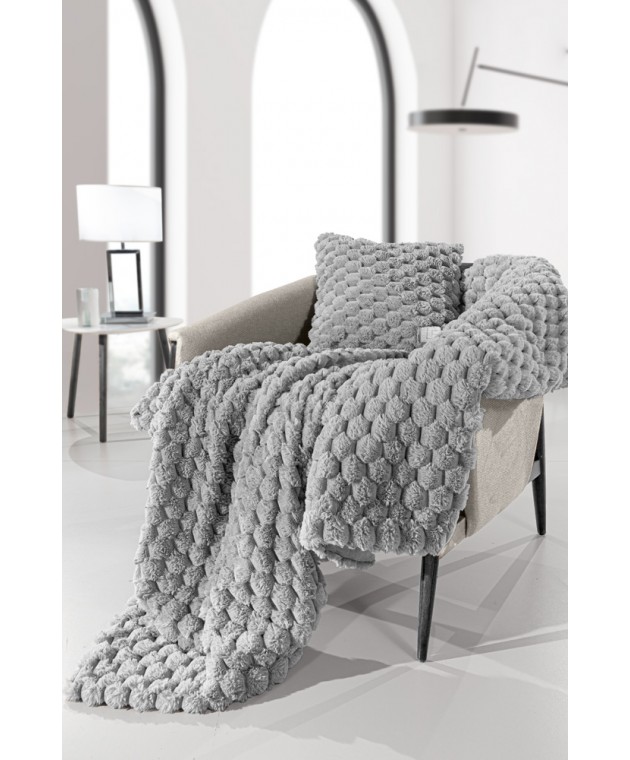 Ριχτάρι Elixir Silver 120x160 + Διακοσμητική Μαξιλαροθήκη Πολυθρόνας