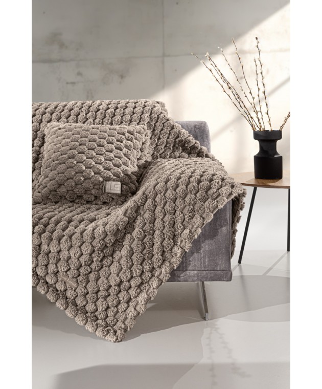 Ριχτάρι Elixir Taupe 120x160 + Διακοσμητική Μαξιλαροθήκη Πολυθρόνας