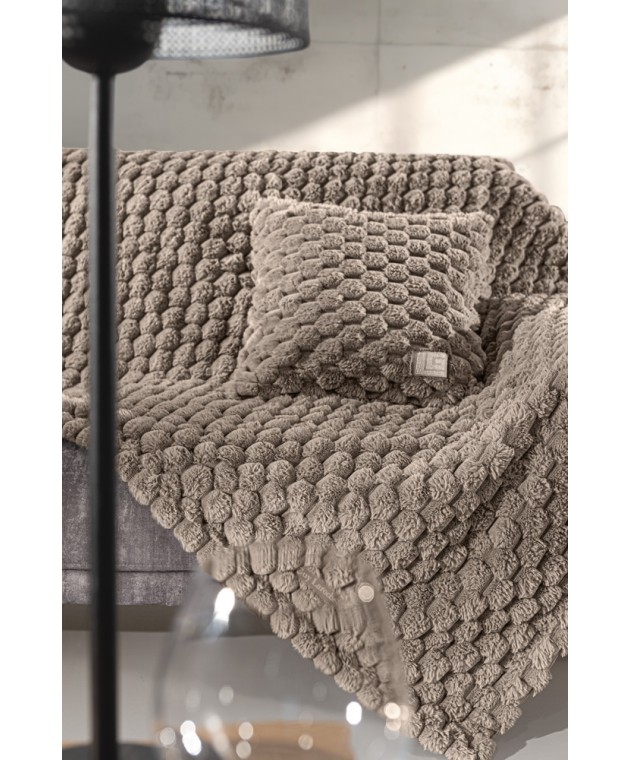 Ριχτάρι Elixir Taupe 120x160 + Διακοσμητική Μαξιλαροθήκη Πολυθρόνας