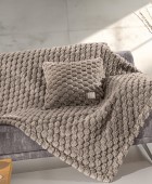 Ριχτάρι Elixir Taupe 120x160 + Διακοσμητική Μαξιλαροθήκη Πολυθρόνας