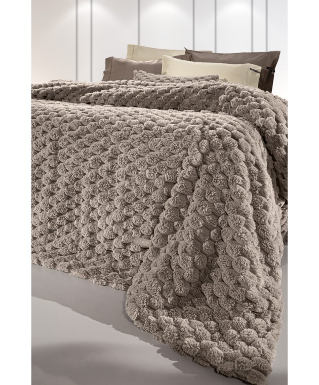 Κουβέρτα Elixir Taupe 260x240 Γούνινες King Size