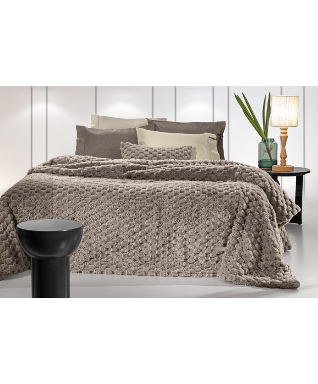 Κουβέρτα Elixir Taupe 260x240 Γούνινες King Size