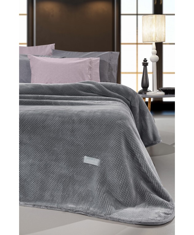 Κουβέρτα Cheval Silver 220x240 Κουβέρτες Βελουτέ Υπέρδιπλες