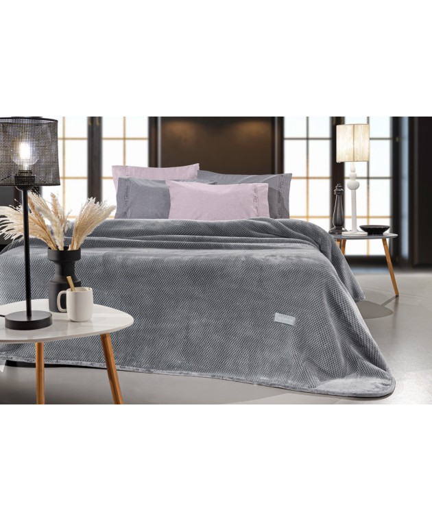 Κουβέρτα Cheval Silver 220x240 Κουβέρτες Βελουτέ Υπέρδιπλες