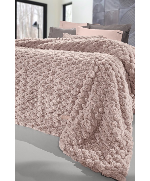 Κουβέρτα Elixir Old Pink 260x240 Γούνινες King Size
