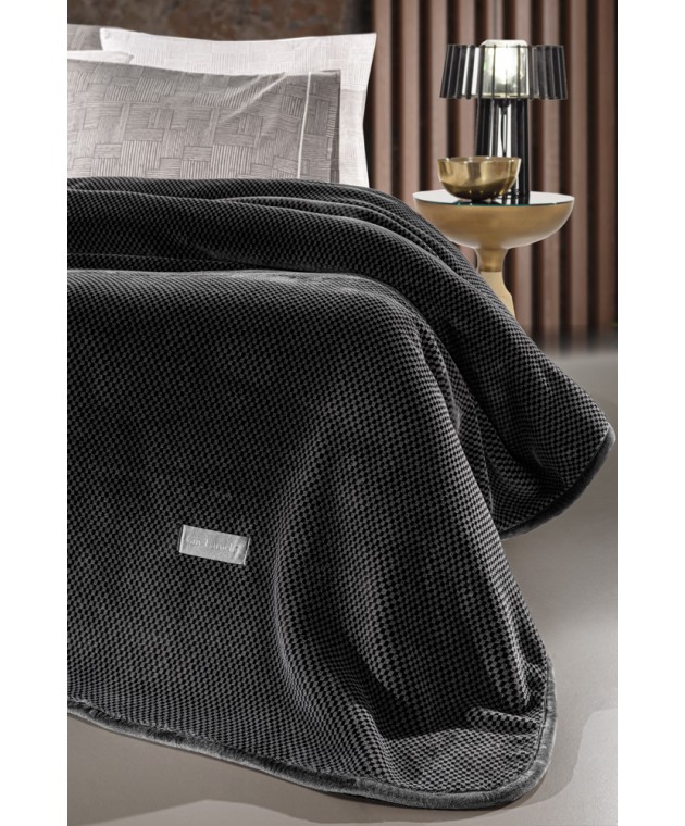 Κουβέρτα Cheval Antracite 220x240 Κουβέρτες Βελουτέ Υπέρδιπλες