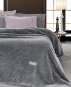 Κουβέρτα Cheval Silver 160x220 Κουβέρτες Βελουτέ Μονές