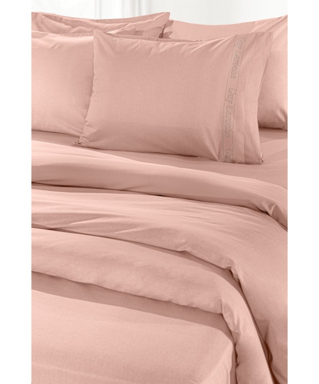 Σεντόνι Color Plus Coral με Λάστιχο 100x200+32 Μονά