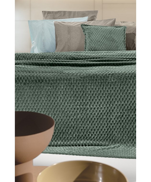 Σετ 2τμχ Κουβέρτα Smoothie Pesto 220x240 Κουβέρτες Fleece Υπέρδιπλες