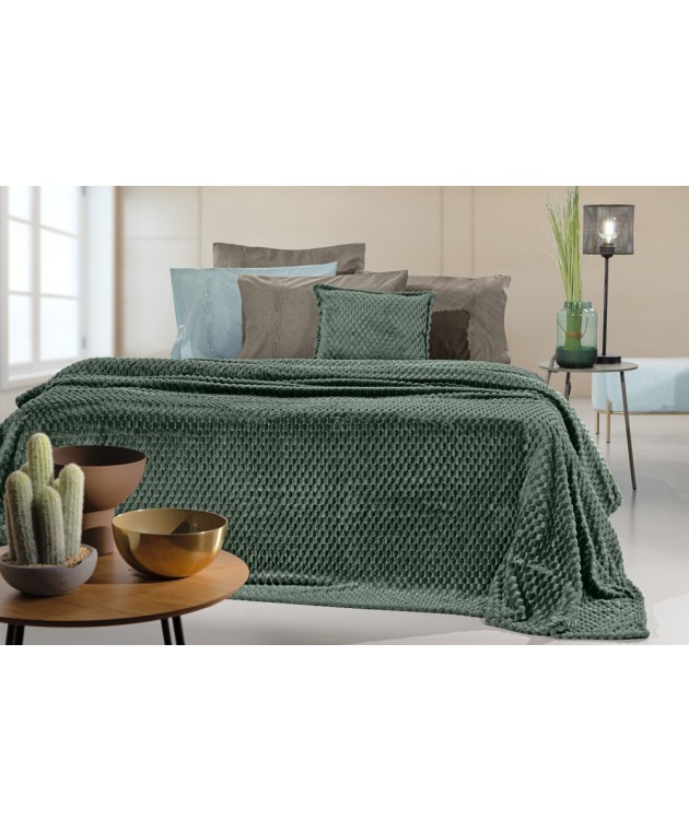Σετ 2τμχ Κουβέρτα Smoothie Pesto 220x240 Κουβέρτες Fleece Υπέρδιπλες