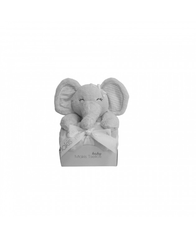 ELEPHANT GREY ΔΙΑΚΟΣΜΗΤΙΚΟ ΚΟΥΚΛΑΚΙ ΜΕ ΚΟΥΒΕΡΤΑ 80Χ110 Αγκαλιάς-Λίκνου