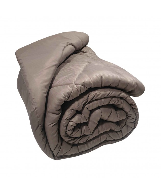 Πάπλωμα Μικροϊνών Stripe ΚΟΜΒΟΣ Moka Satin Stripe - Moka Plain Μονό 160x240 Παπλώματα Μονά