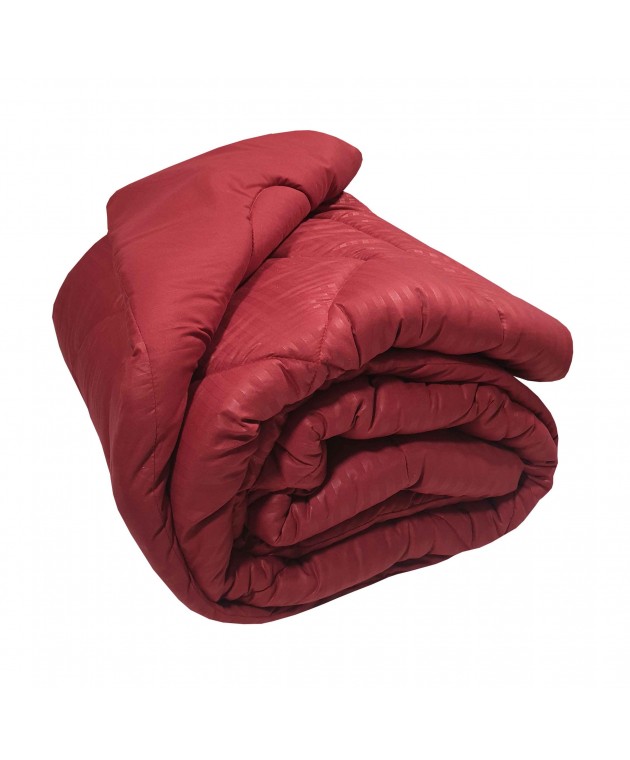 Πάπλωμα Μικροϊνών Stripe ΚΟΜΒΟΣ Bordeaux Satin Stripe - Bordeaux Plain Μονό 160x240 Παπλώματα Μονά