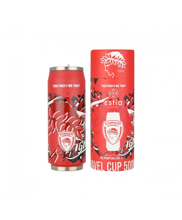 ESTIA ΘΕΡΜΟΣ TRAVEL CUP OLYMPIACOS BC EDITION TOGETHER WE FIGHT 500ml 00-27100 ΘΕΡΜΟΣ-ΠΑΓΟΥΡΙΑ
