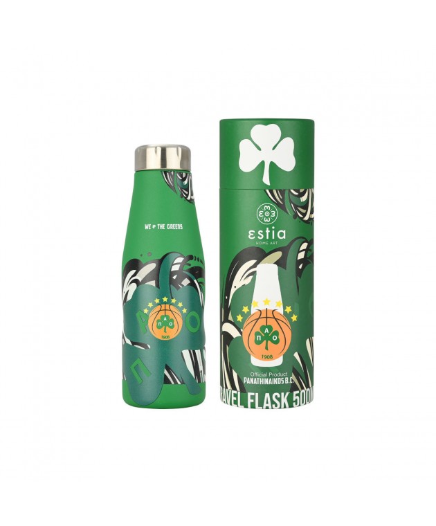 ESTIA ΘΕΡΜΟΣ TRAVEL FLASK PANATHINAIKOS BC EDITION WE THE GREENS 500ml ΘΕΡΜΟΣ-ΠΑΓΟΥΡΙΑ