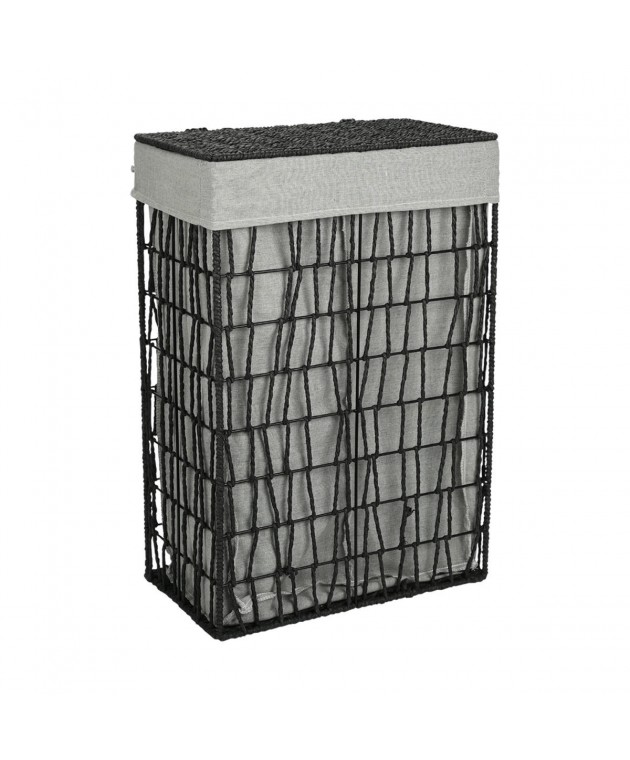 ESTIA ΚΑΛΑΘΙ ΑΠΛΥΤΩΝ NEST 37x22x55cm 2 ΘΕΣΕΩΝ ΜΑΥΡΟ Καλάθια Απλύτων