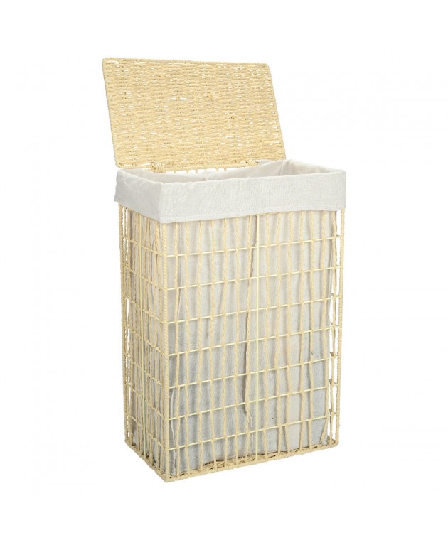 ESTIA ΚΑΛΑΘΙ ΑΠΛΥΤΩΝ NEST 37x22x55cm 2 ΘΕΣΕΩΝ ΜΠΕΖ Καλάθια Απλύτων