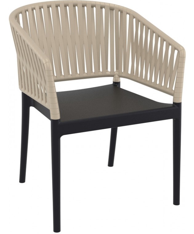 PORTOFINO BLACK/TAUPE ΠΟΛΥΘΡΟΝΑ ΠΟΛ/ΝΙΟΥ 58X58X80εκ. Πολυθρόνες